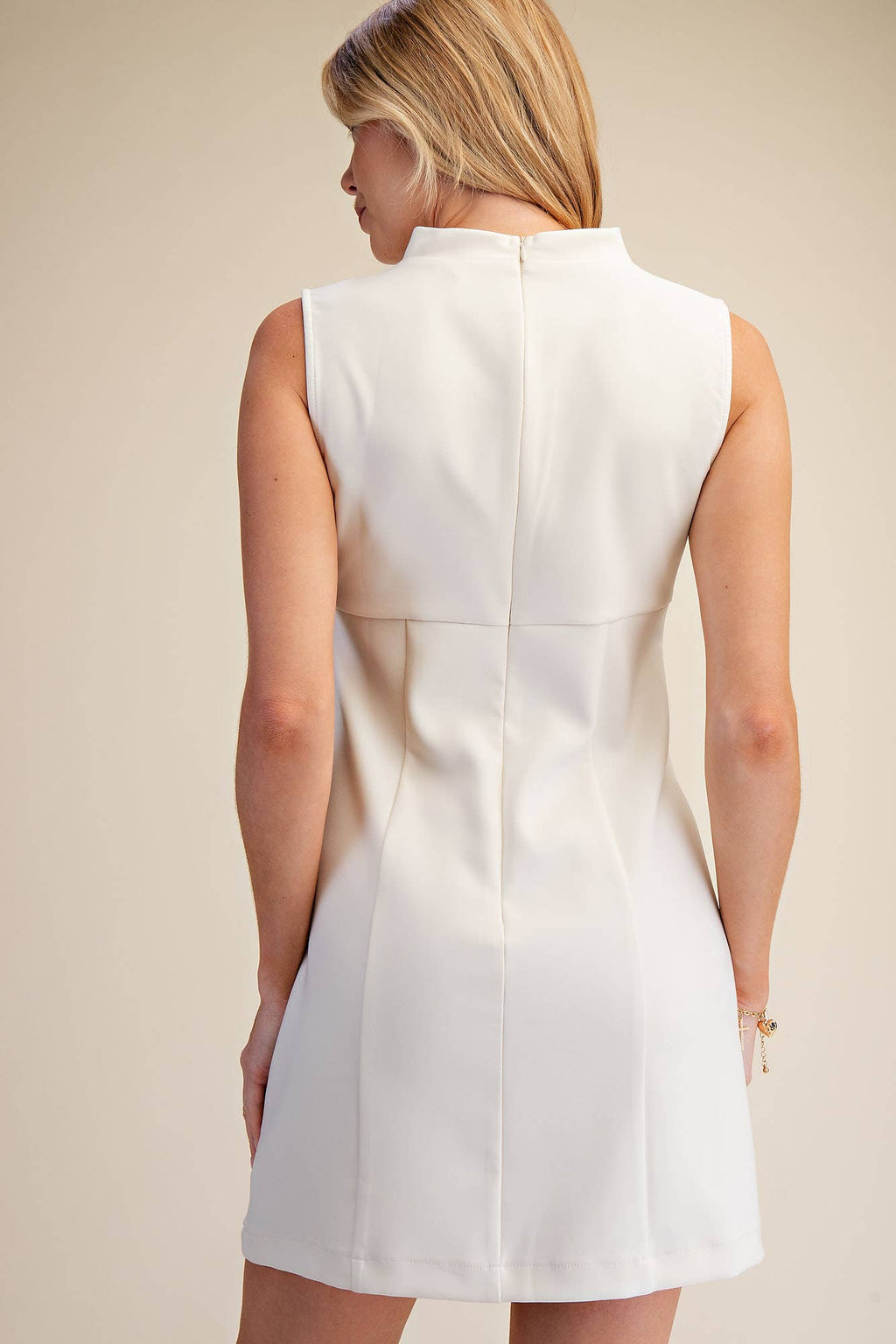 Cowl Neck Draped Sleeveless Mini Dress