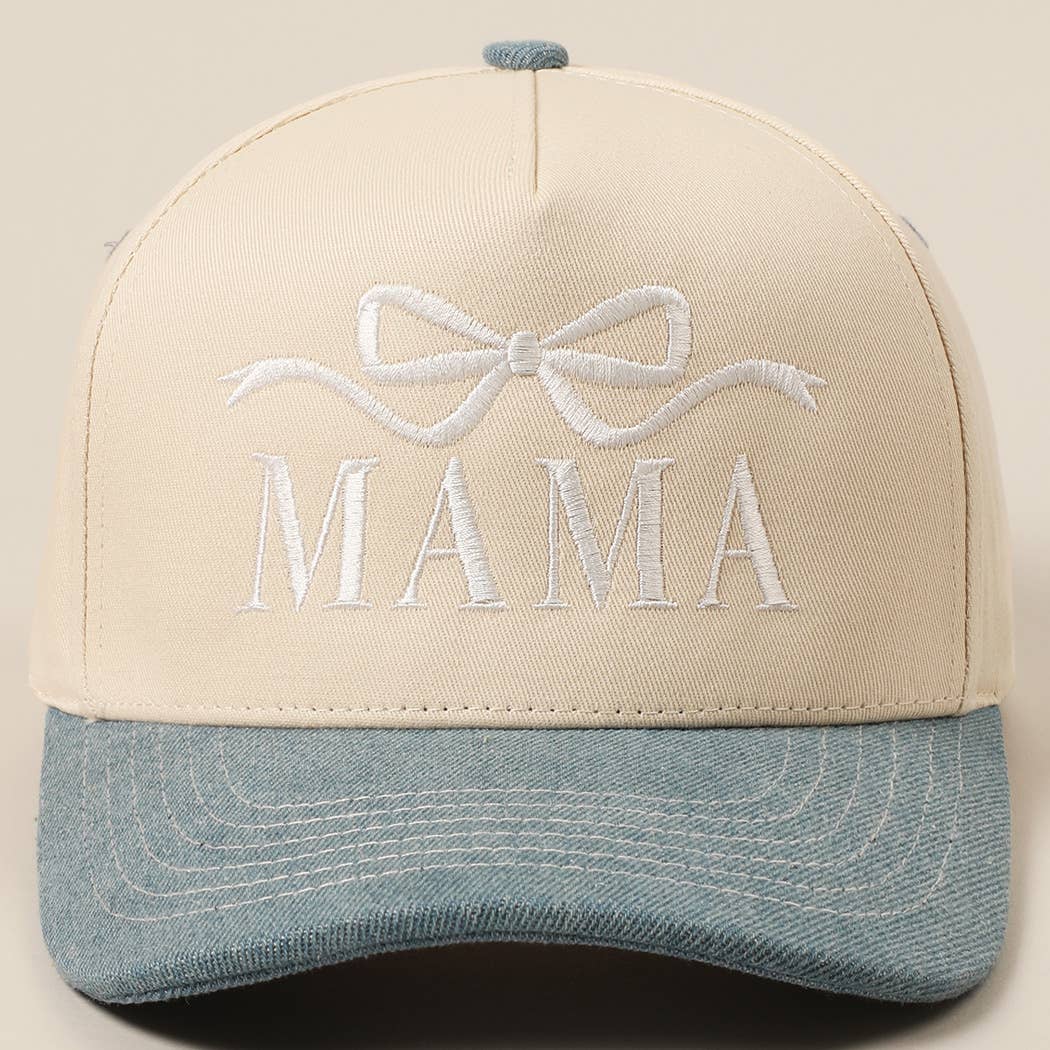 Fashion City - MAMA Ribbon Embroidered Two-Tone Trucker Hat