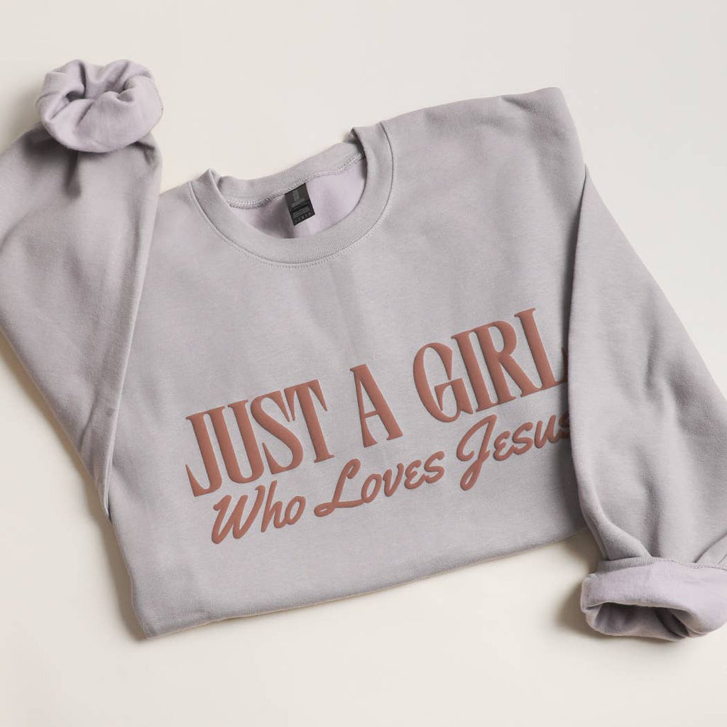Fashion City - JUST A GIRL WHO LOVES JESUS PUFF MIDWEIGHT Sweatshirt