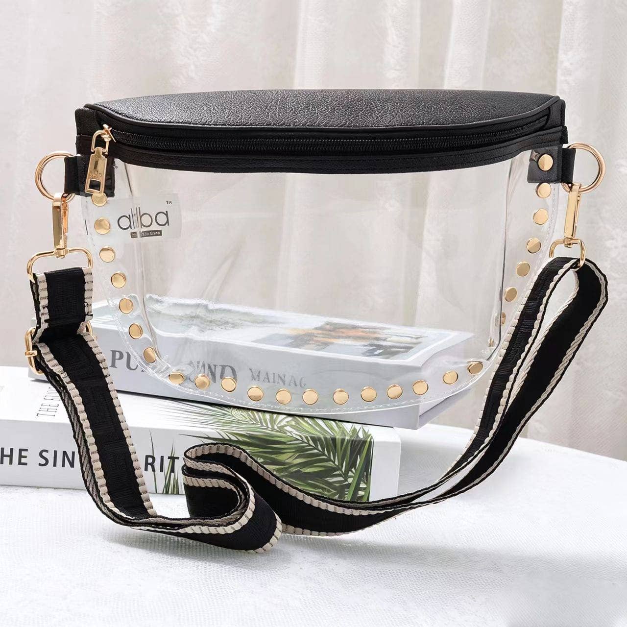MiMi Wholesale - CB701 Lorna Clear Gameday Studded Crossbody Bag