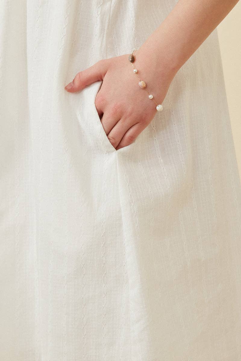 Hayden LA - Girls Textured Lace Trim Ruffle Sleeve Dress
