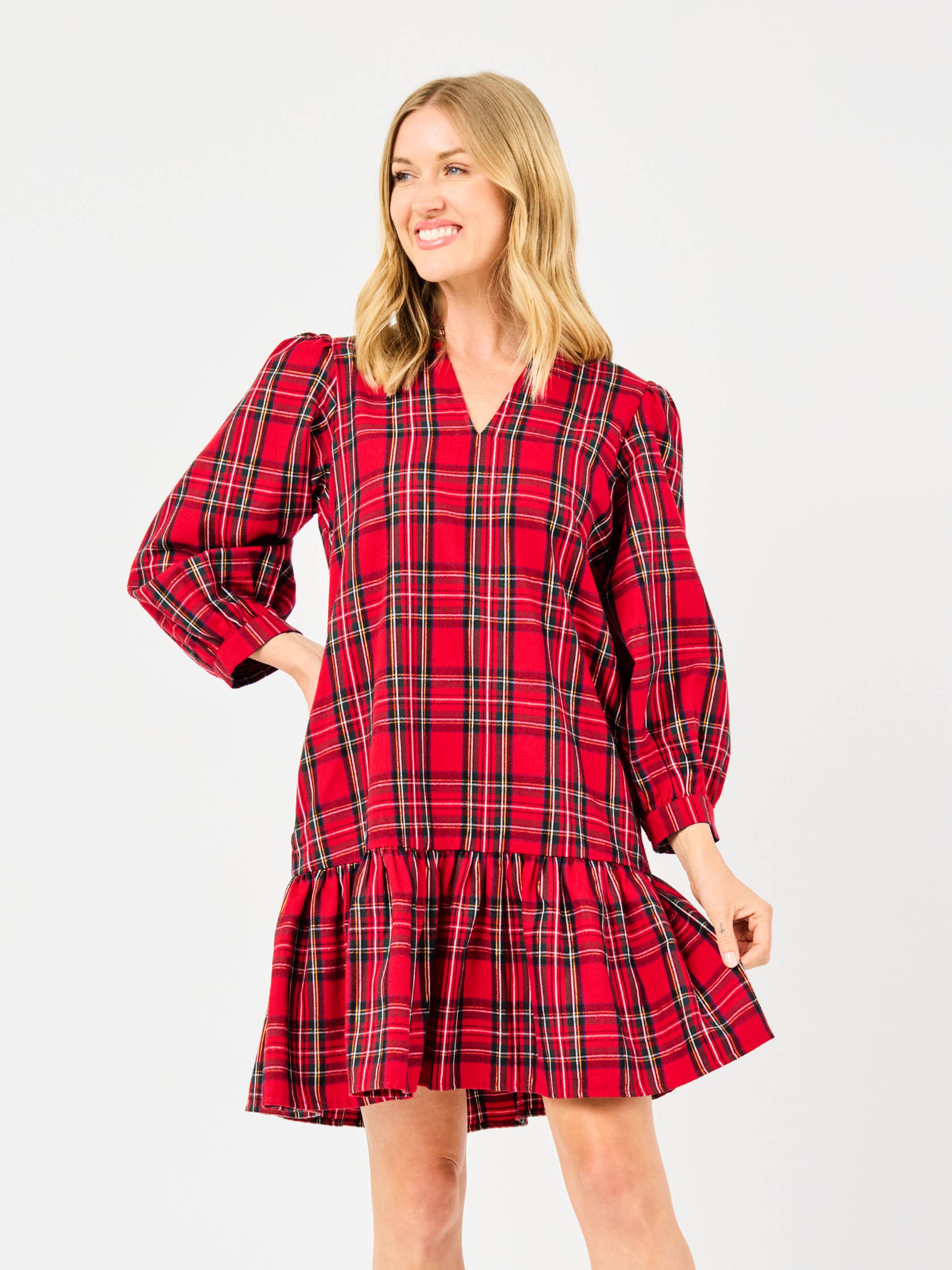 Mary Square - Naomi Dress | Red Plaid