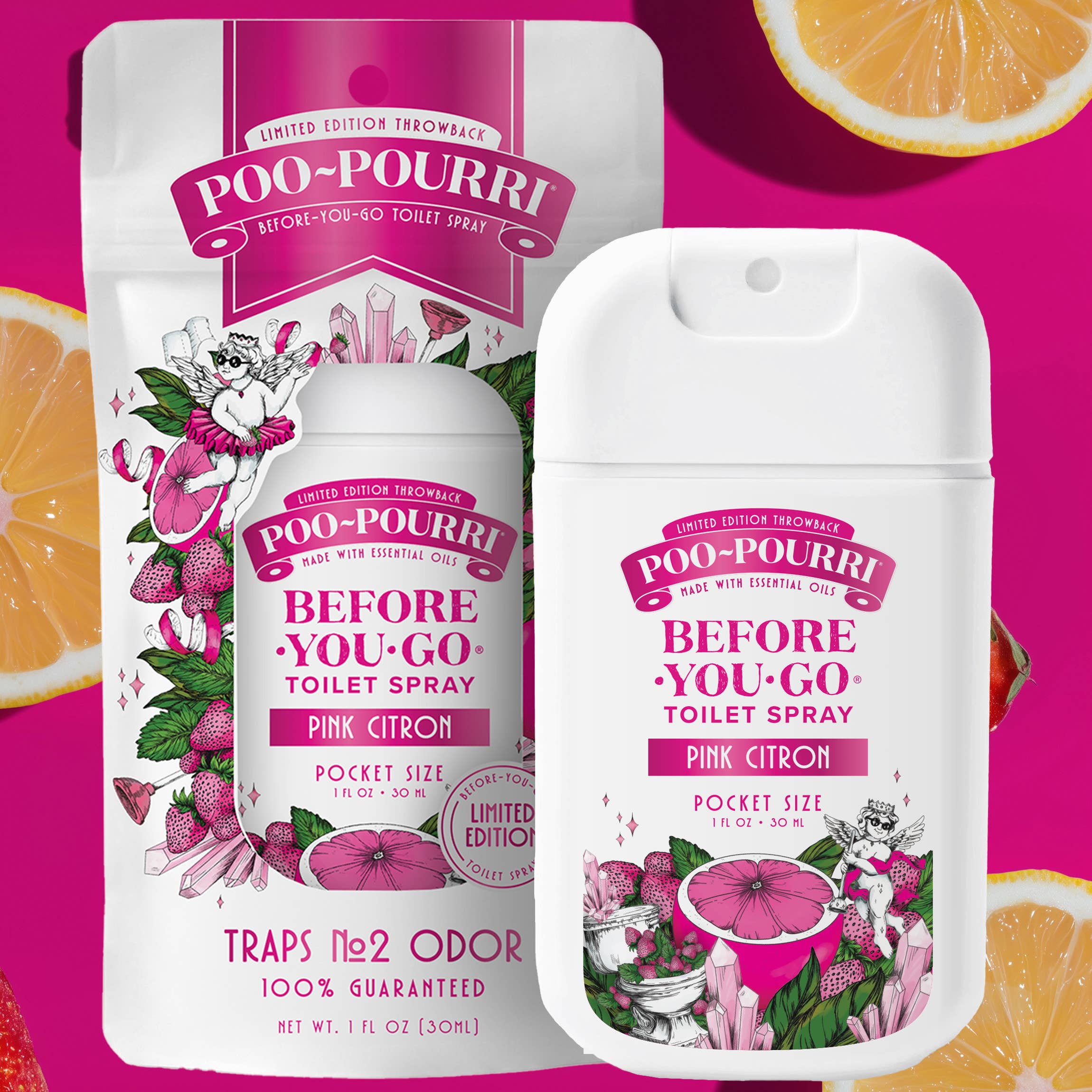 ~Pourri - Poo~Pourri Pink Citron 1oz Pocket Sprayer, Pouched