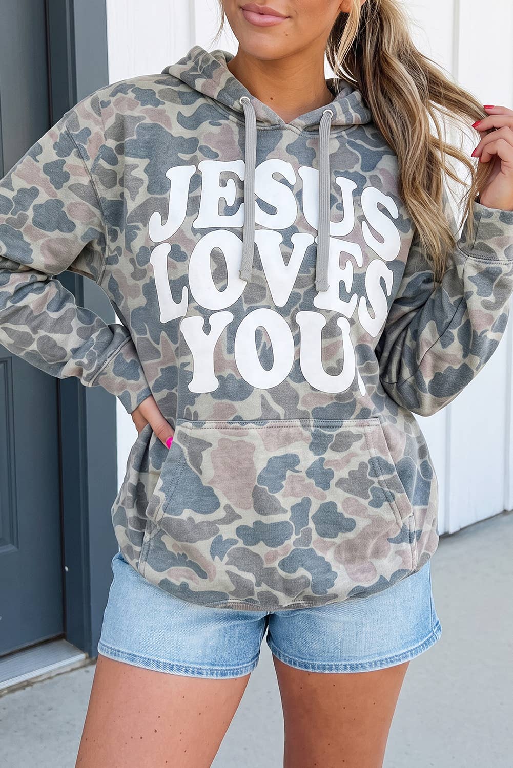 LA Society - LAS Wetsern Camouflage Jesus Loves You Hoodie (S-XL)