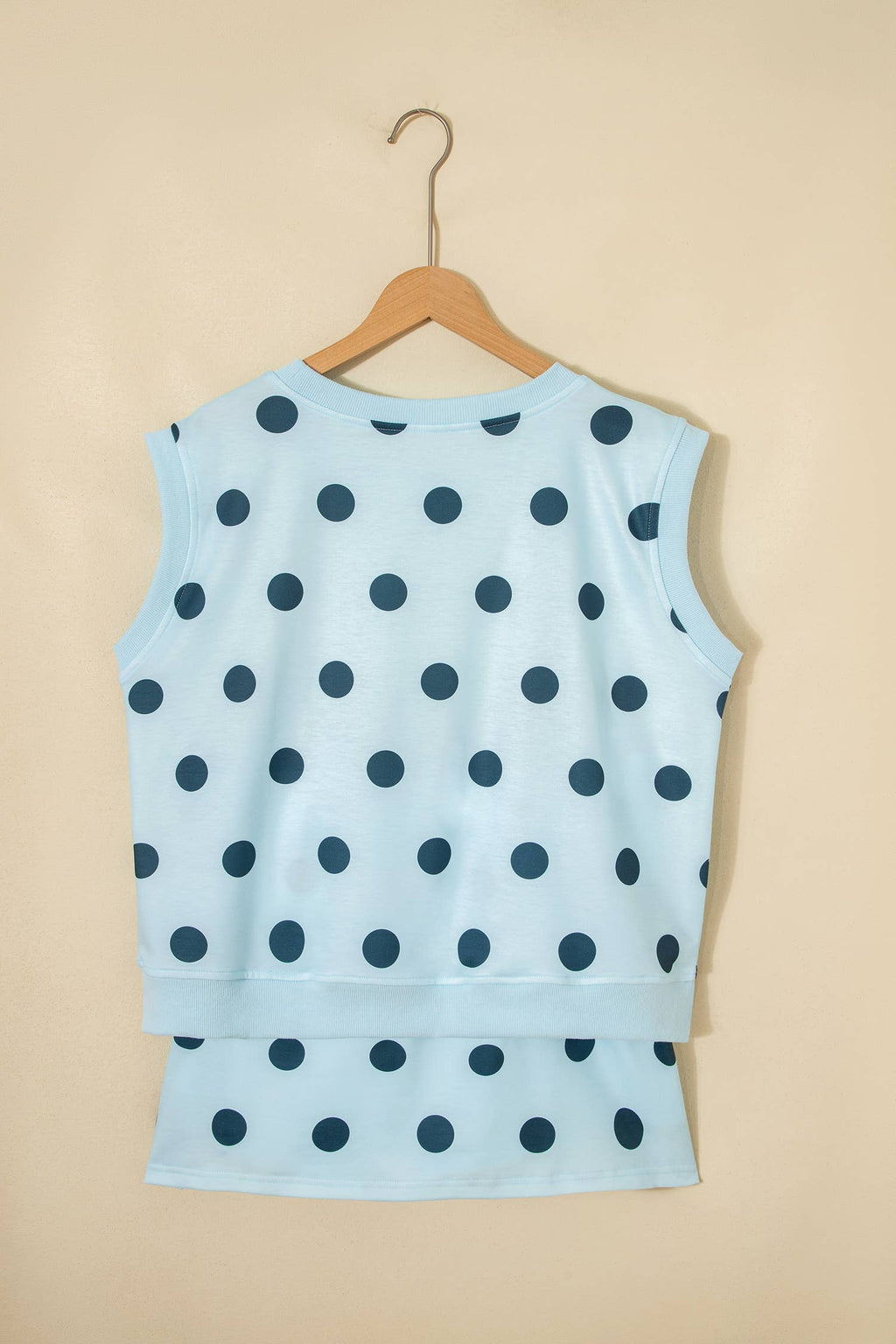 LA Society - LAS Ribbed Trim Polka Dot Tank Split Mini Skort Set(S-4X)