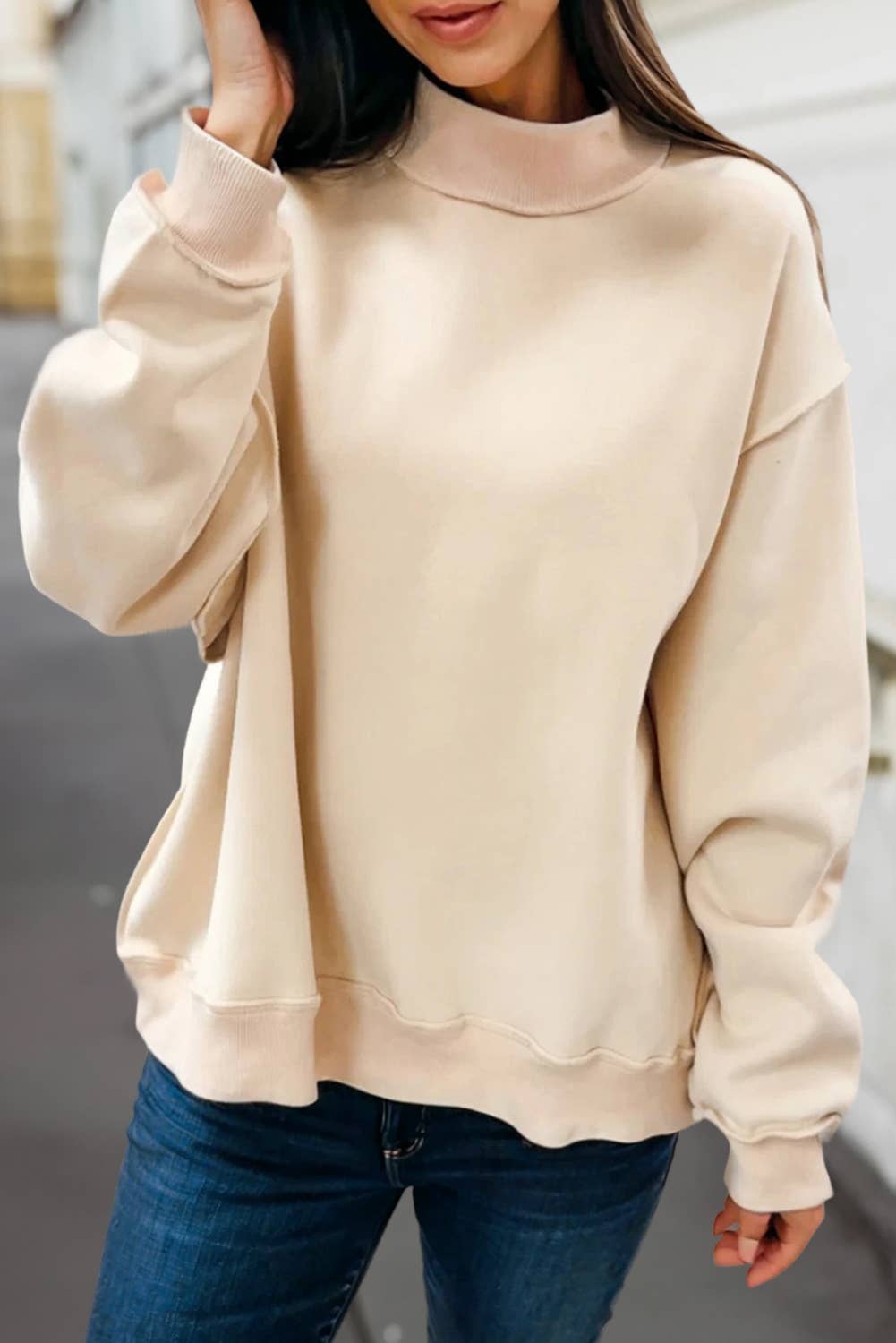 Aapparella - Reversible Oversized Mock Neck Sweatshirt | S-4X