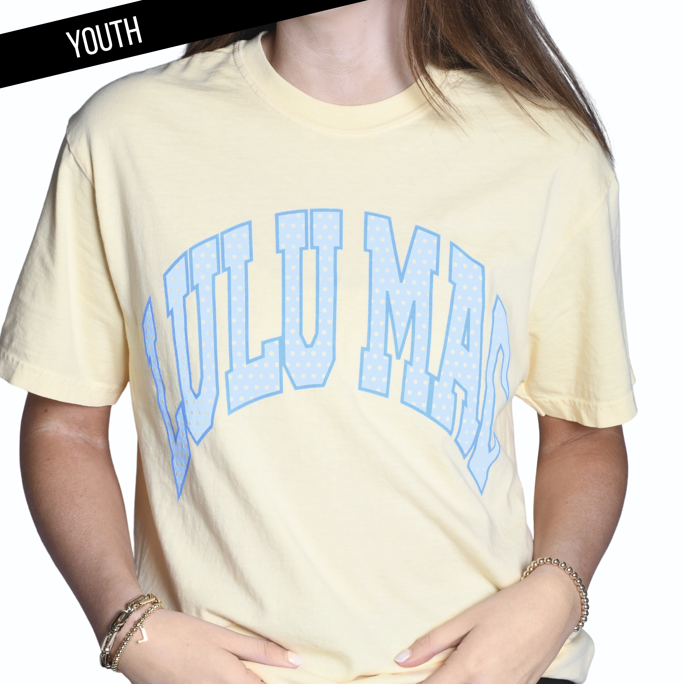 Lulu Mac Youth Polka Dot Butter Yellow Tee