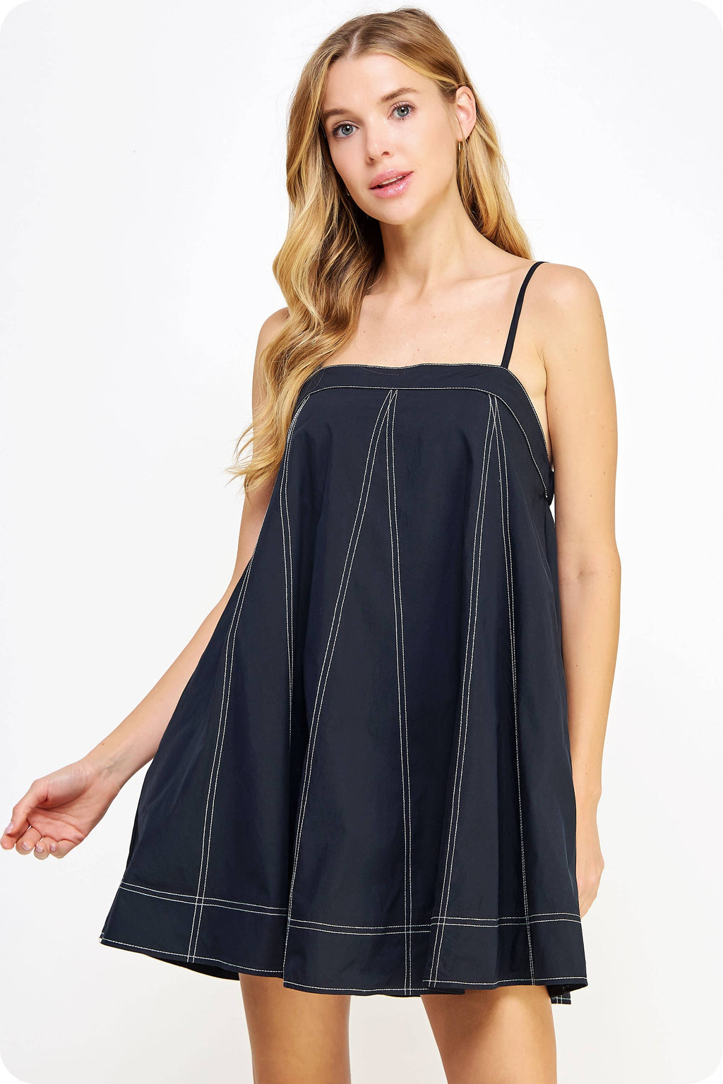 Strut & Bolt - Contrast Top Stitch Mini Dress