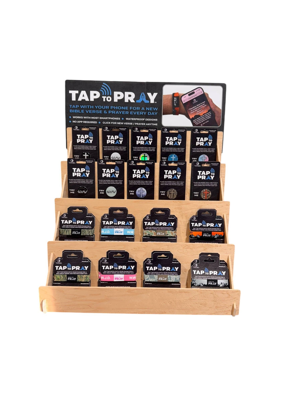 Versible - Tap To Pray™ Wristbands - Blue & Pink WWJD
