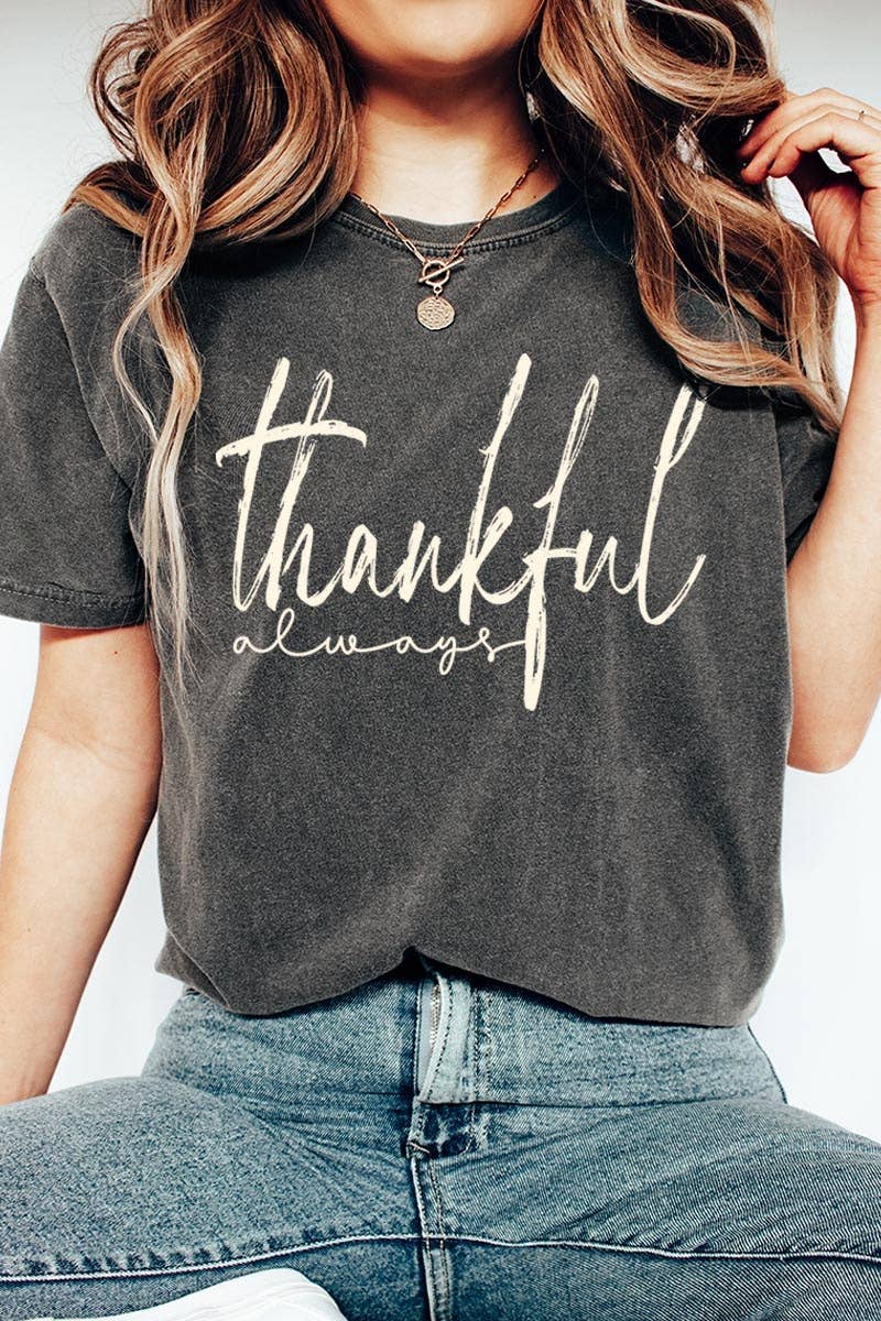 COLORBEAR - Thankful Graphic Garment Dyed Tee