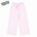 Striped youth pants light pink/ white