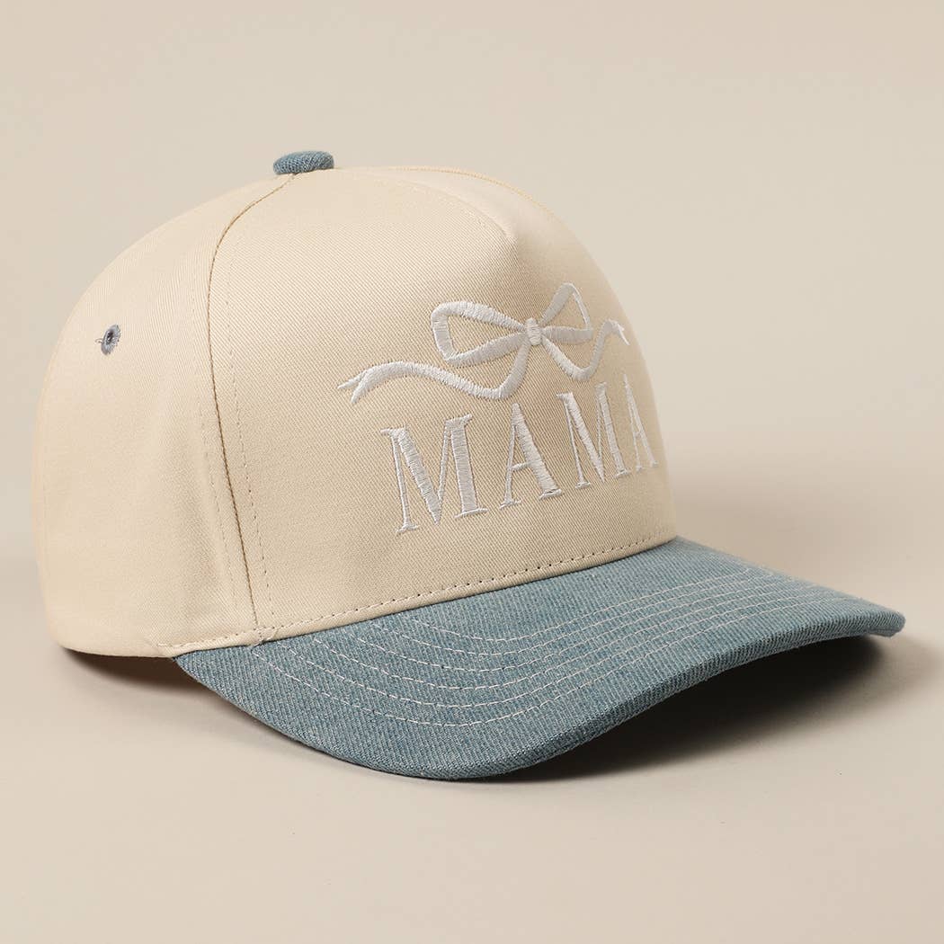 Fashion City - MAMA Ribbon Embroidered Two-Tone Trucker Hat