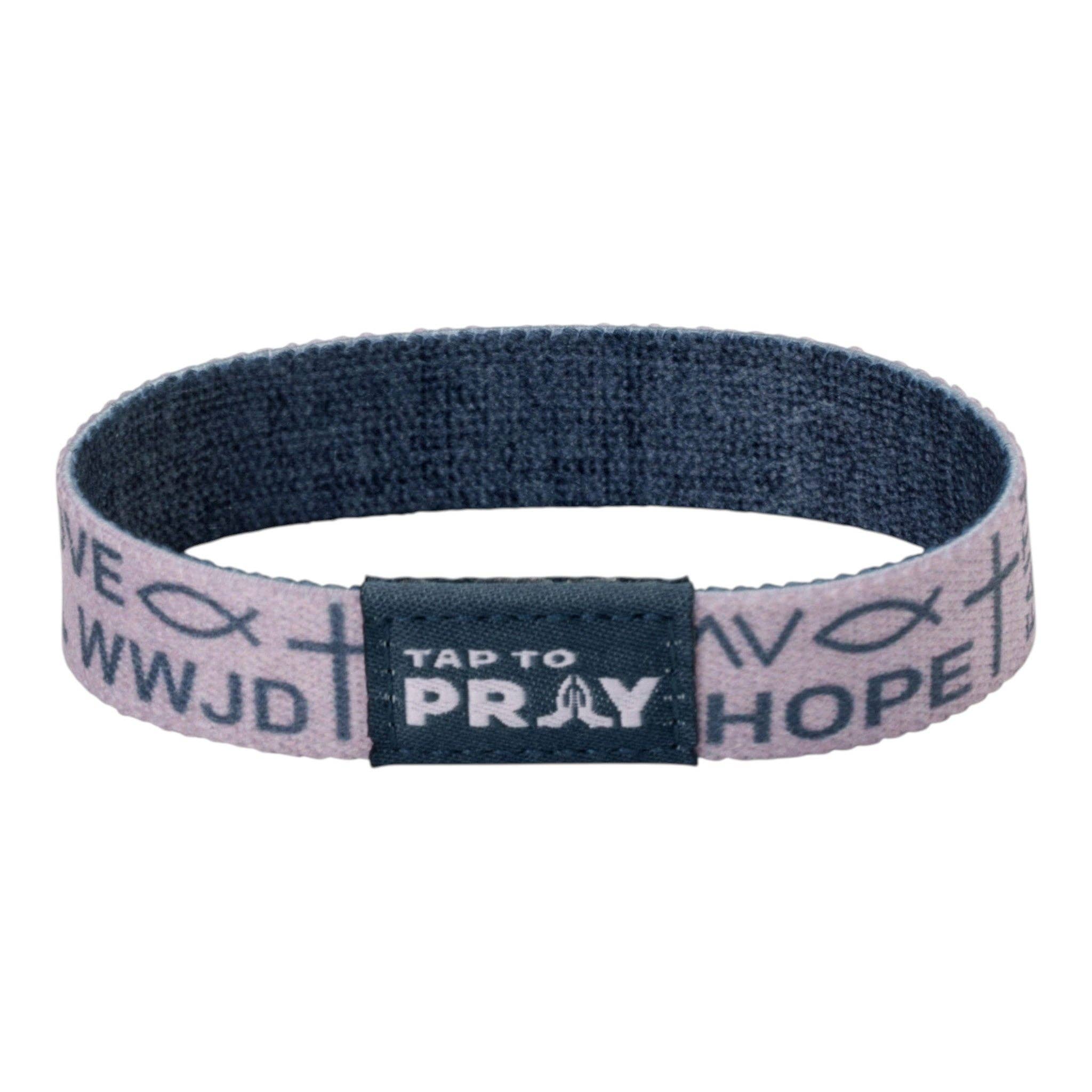 Versible - Tap To Pray® Wristband – Symbols of Faith - Taupe