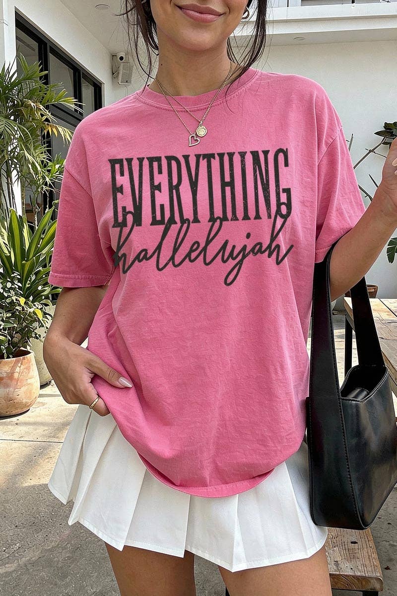 COLORBEAR - Everything Hallelujah Graphic Garment Dyed Tee