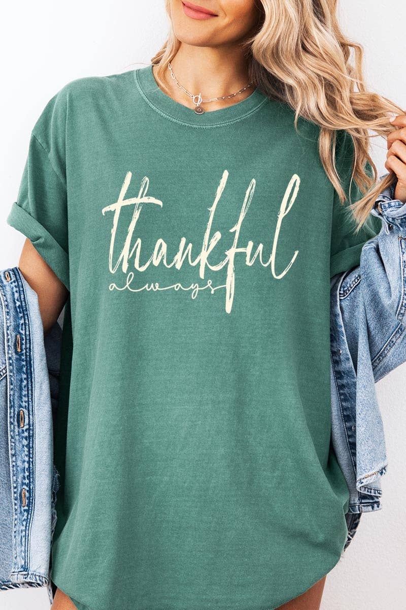 COLORBEAR - Thankful Graphic Garment Dyed Tee