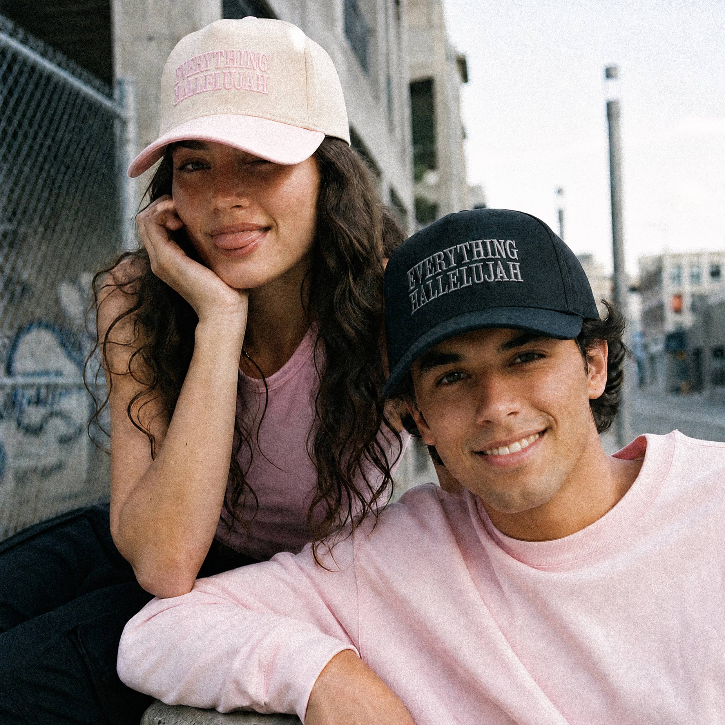 Hana - C.C EVERYTHING HALLELUJAH Letter Two Tone Trucker Cap