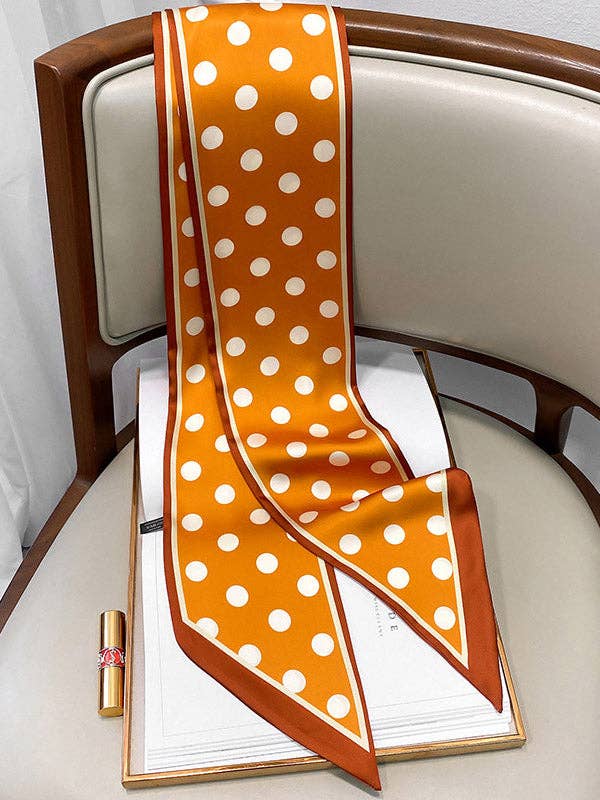 Sheer Trend - Vintage Polka-Dot Striped Printed Scarf