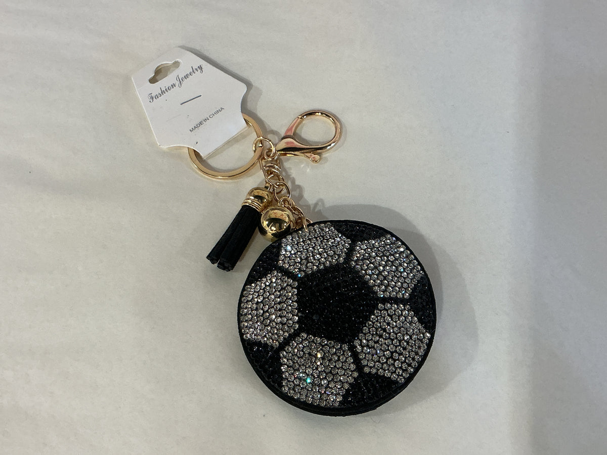 Sports Bedazzled Puff Keychain