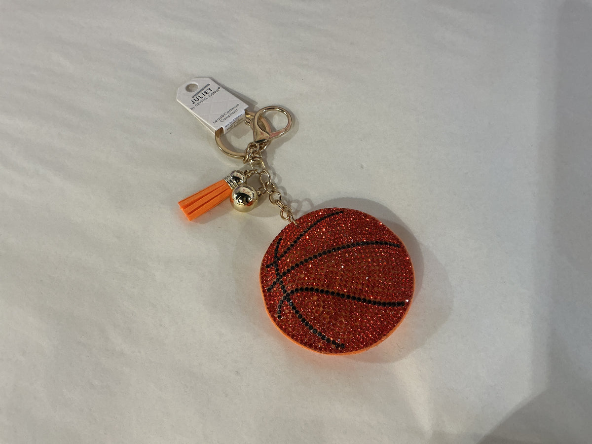 Sports Bedazzled Puff Keychain