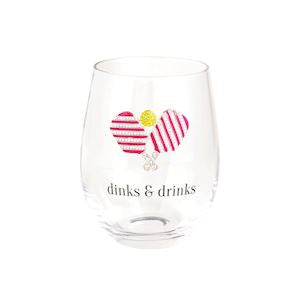 Jeweled Pickleball Wine Glasses