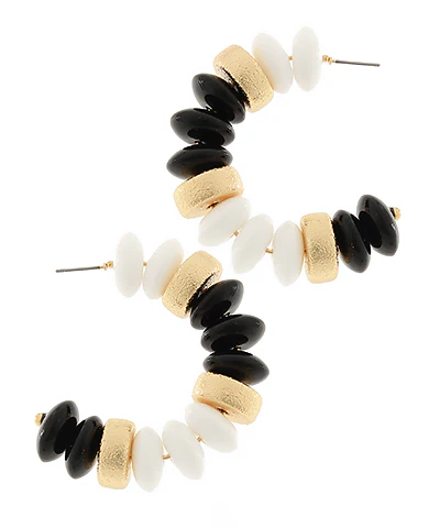 Color Rondelle Shape Beads Hoops