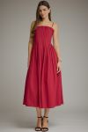 Pleated Bodice Maxi Dress Strap