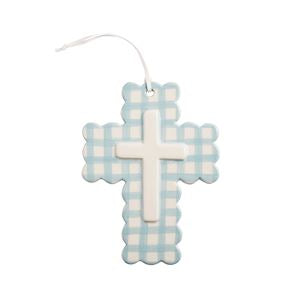 Gingham Ceramic Cross