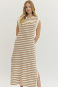Striped Sleevless Maxi Dress