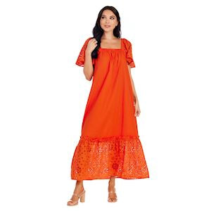 Poppy Red Conny Eyelet Maxi Dress