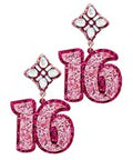 Pink Glitter Birthday Earrings