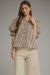 Striped Puff Sleeve Smocked Ruffle Trim Top