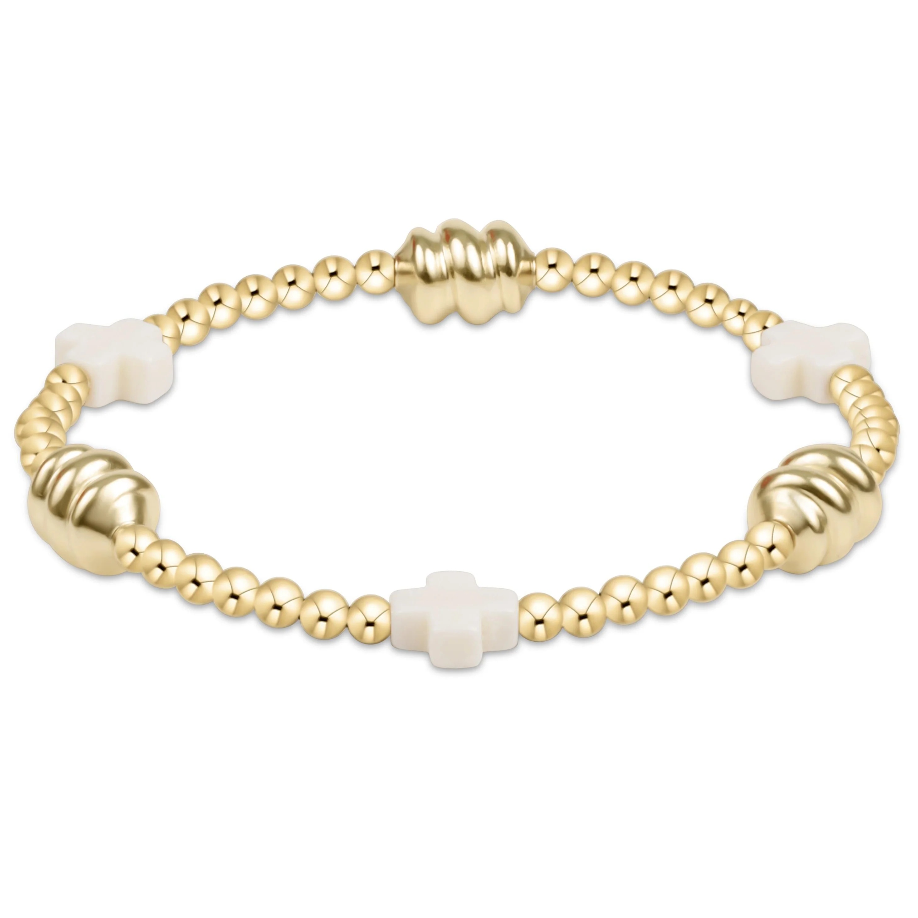 Signature Cross Off-White Admire Gold Bracelet