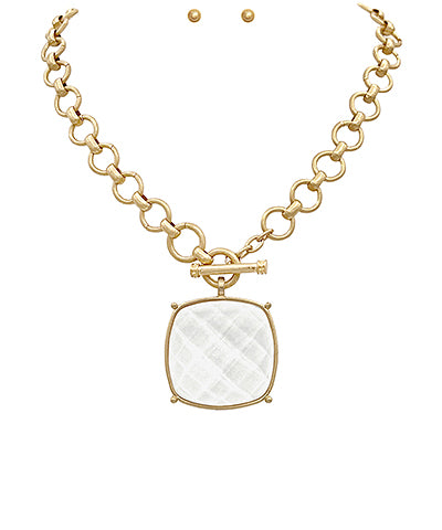 Square Stoned Necklace