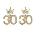 Gold Birthday Age Earrings