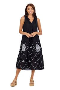 Bowden Embroidered Midi Black