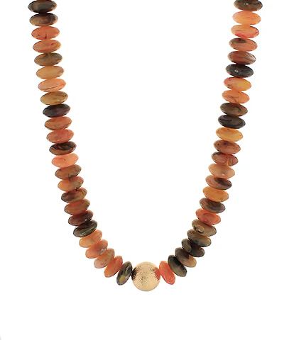 Fall Metal Ball & Rondelle Beads Necklace