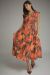Printed Zipper Midi Dress