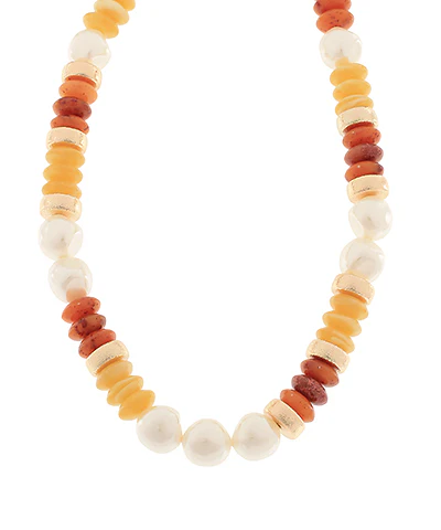 Fall Pearl & Rondelle Shape Bead Necklace