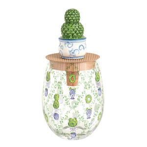 Flower Stemless Wine Glass Set