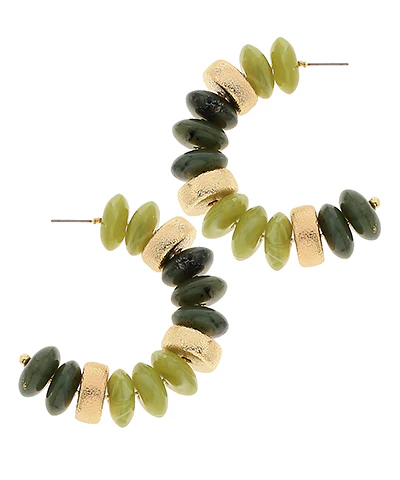 Fall Color Rondelle Shape Beads Hoops