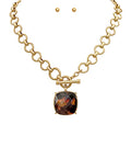 Square Stoned Necklace
