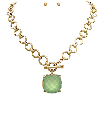 Square Stoned Necklace