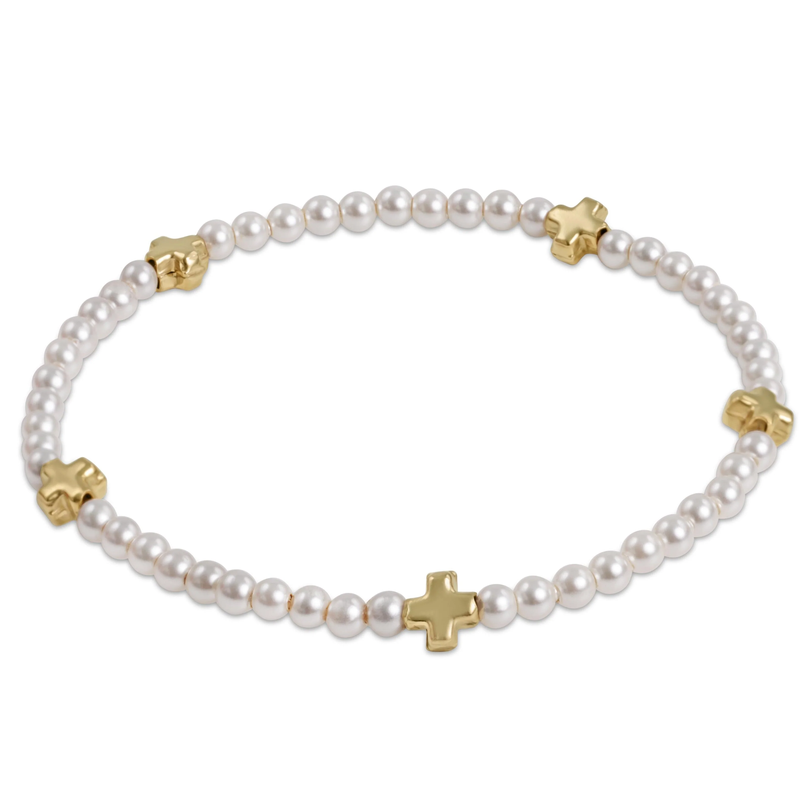 Signature Cross Small Pearl Bracelet
