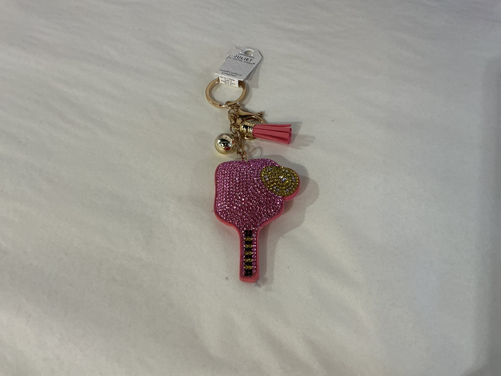 Sports Bedazzled Puff Keychain