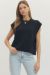 Solid Round Neck Cap Sleeve Top