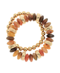Fall 2 Row Color Rondelle Beads Bracelet