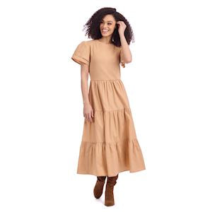 Tan Patton T-Shirt Midi Dress