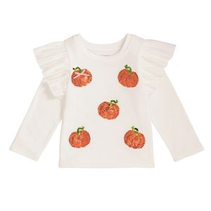 Toddler Ivory Sparkle Pumpkin Tee
