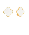 Silver clover clip on earrings