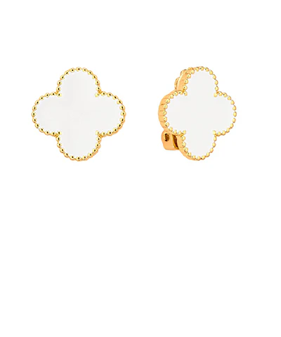 Silver clover clip on earrings